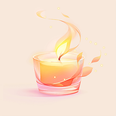 JPG 분홍색 일러스트 불꽃 사람없음 빛 힐링 향기 아로마 향초 국내일러스트 AI일러스트 AI콘텐츠 컬러 초 불 냄새 파일형식
