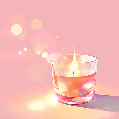JPG 분홍색 일러스트 불꽃 사람없음 빛 힐링 향기 아로마 향초 국내일러스트 AI일러스트 AI콘텐츠 컬러 초 불 냄새 파일형식