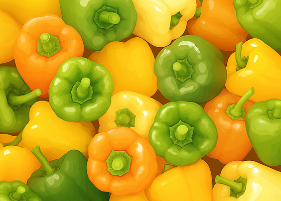 JPG 일러스트 피망 파프리카 사람없음 신선 가득함 국내일러스트 AI일러스트 AI콘텐츠 채소 파일형식