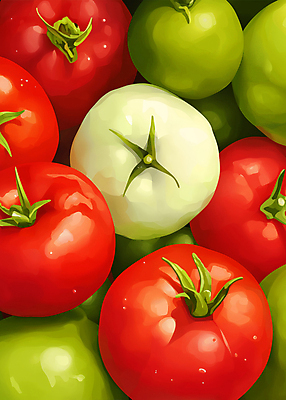 JPG 토마토 일러스트 사람없음 신선 가득함 국내일러스트 AI일러스트 AI콘텐츠 채소 파일형식