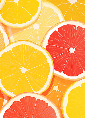 JPG 오렌지 일러스트 단면 사람없음 신선 자몽 가득함 국내일러스트 AI일러스트 AI콘텐츠 과일 파일형식