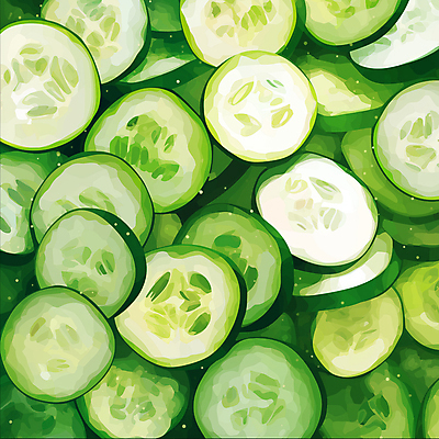 JPG 일러스트 오이 사람없음 초록색 신선 가득함 슬라이스 국내일러스트 AI일러스트 AI콘텐츠 컬러 채소 파일형식