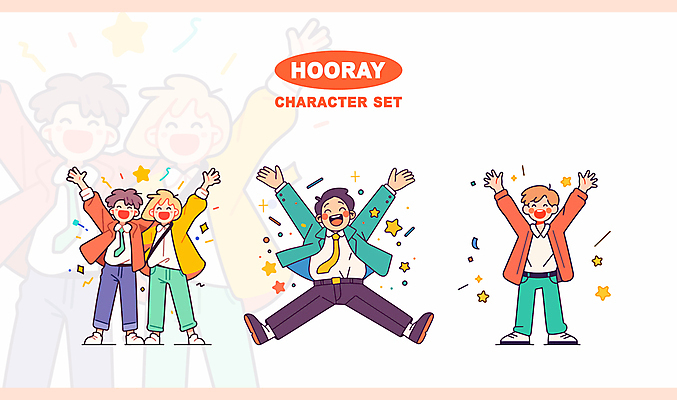 여자 남자 일러스트 어깨동무 미소 웃음 여러명 성인 세트 컬러풀 손들기 점프 만세 꽃가루 성인만 일러캐릭터 AI파일 캐릭터 컬러 포즈 다수 모션 표정 사람 가루 파일형식 벡터