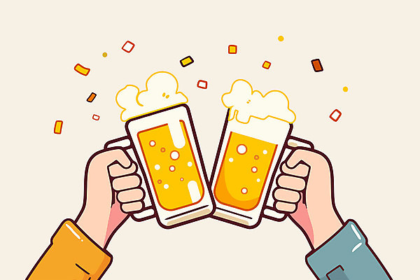 손 일러스트 맥주 들기 신체부위 노란색 파티 거품 잡기 즐거움 건배 꽃가루 맥주잔 축배 국내일러스트 AI파일 감정 컬러 술잔 모션 주류 사람 이벤트 가루 파일형식 벡터