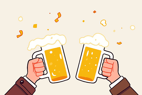 손 일러스트 맥주 들기 신체부위 노란색 파티 거품 잡기 즐거움 건배 꽃가루 맥주잔 축배 국내일러스트 AI파일 감정 컬러 술잔 모션 주류 사람 이벤트 가루 파일형식 벡터