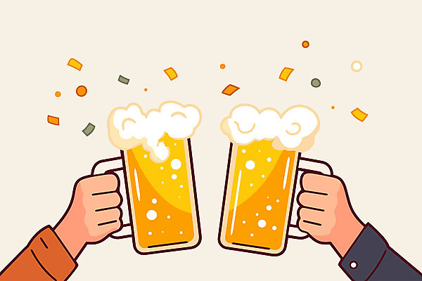 손 일러스트 맥주 들기 신체부위 노란색 파티 거품 잡기 즐거움 건배 꽃가루 맥주잔 축배 국내일러스트 AI파일 감정 컬러 술잔 모션 주류 사람 이벤트 가루 파일형식 벡터