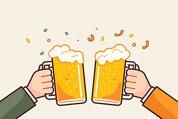 손 일러스트 맥주 들기 신체부위 노란색 파티 거품 잡기 즐거움 건배 꽃가루 맥주잔 축배 국내일러스트 AI파일 감정 컬러 술잔 모션 주류 사람 이벤트 가루 파일형식 벡터