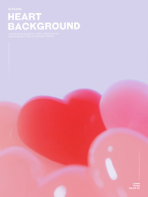 PSD 편집이미지 분홍색 유리 그림자 사람없음 3D 로맨틱 하트 광택 몽환 이미지편집 편집3D 모양 컬러 컨셉 재질 디지털합성 파일형식