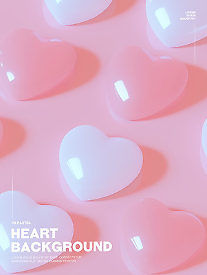 PSD 편집이미지 분홍색 유리 그림자 사람없음 3D 로맨틱 하트 광택 몽환 이미지편집 편집3D 모양 컬러 컨셉 재질 디지털합성 파일형식