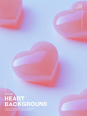 PSD 편집이미지 분홍색 하늘색 유리 그림자 사람없음 3D 로맨틱 하트 광택 몽환 이미지편집 편집3D 모양 컬러 컨셉 재질 파란색 디지털합성 파일형식