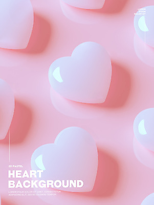PSD 편집이미지 분홍색 유리 그림자 사람없음 3D 로맨틱 하트 광택 몽환 이미지편집 편집3D 모양 컬러 컨셉 재질 디지털합성 파일형식