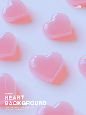 PSD 편집이미지 분홍색 하늘색 유리 그림자 사람없음 3D 로맨틱 하트 광택 몽환 이미지편집 편집3D 모양 컬러 컨셉 재질 파란색 디지털합성 파일형식