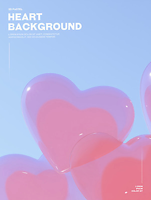 PSD 편집이미지 분홍색 하늘색 유리 그림자 사람없음 3D 로맨틱 하트 광택 몽환 이미지편집 편집3D 모양 컬러 컨셉 재질 파란색 디지털합성 파일형식