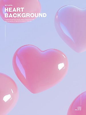 PSD 편집이미지 분홍색 하늘색 유리 그림자 사람없음 3D 로맨틱 하트 광택 몽환 이미지편집 편집3D 모양 컬러 컨셉 재질 파란색 디지털합성 파일형식