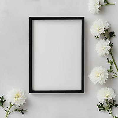 JPG 편집이미지 프레임 국화 사람없음 슬픔 흰색 디지털합성 조용 애도 장례 헌화 카피스페이스 편집실사 AI포토 AI콘텐츠 꽃 감정 컬러 공백 CG 추모 파일형식