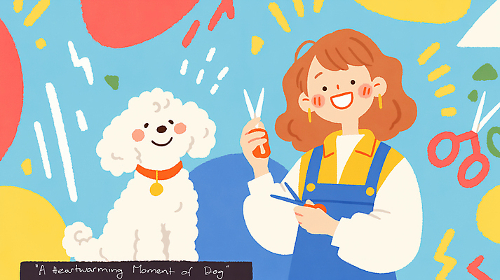 JPG 여자 반려견 일러스트 가위 한명 들기 앉기 상반신 성인 귀여움 앞치마 강아지 애견용품 개목걸이 애견미용사 성인여자한명만 국내일러스트 AI일러스트 AI콘텐츠 1 컨셉 모션 문구용품 사람 반려동물 개 미용사 여자한명만 성인여자만 파일형식 반려용품