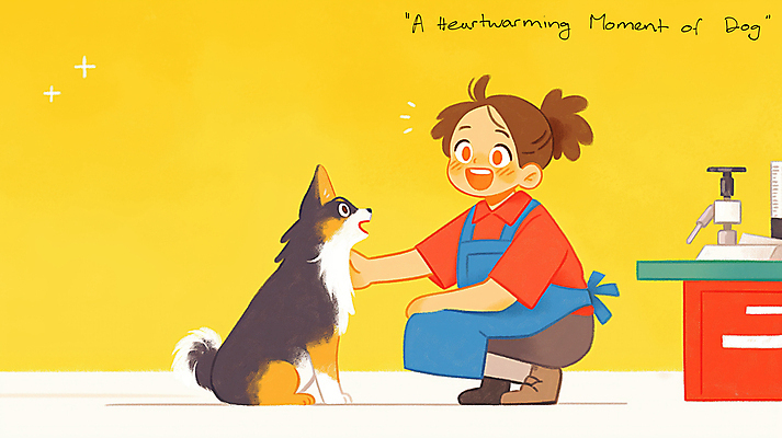 JPG 전신 여자 반려견 일러스트 한명 앉기 성인 노란색 귀여움 앞치마 강아지 애견용품 웅크림 애견미용사 성인여자한명만 쓰다듬기 국내일러스트 반려용품 AI일러스트 AI콘텐츠 1 컬러 컨셉 모션 사람 반려동물 개 미용사 오브젝트 여자한명만 성인여자만 파일형식