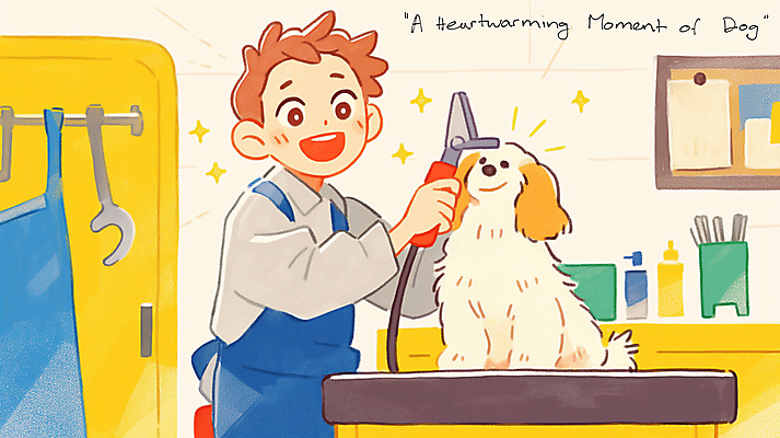 JPG 남자 반려견 일러스트 한명 들기 앉기 상반신 성인 귀여움 앞치마 강아지 애견용품 빗질 애견미용사 성인남자한명만 국내일러스트 반려용품 AI일러스트 AI콘텐츠 1 컨셉 모션 사람 반려동물 개 미용사 오브젝트 남자한명만 성인남자만 파일형식