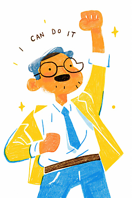 JPG 남자 일러스트 한명 미소 성인 파이팅 희망 만세 자신감 긍정적 성인남자한명만 안경낌 국내일러스트 AI일러스트 AI콘텐츠 1 감정 안경 모션 표정 사람 남자한명만 성인남자만 파일형식