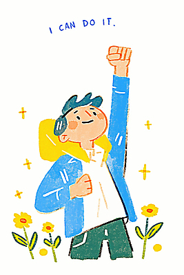 JPG 남자 꽃 일러스트 한명 미소 성인 파이팅 희망 만세 자신감 긍정적 성인남자한명만 국내일러스트 AI일러스트 AI콘텐츠 식물 1 감정 모션 표정 사람 남자한명만 성인남자만 파일형식