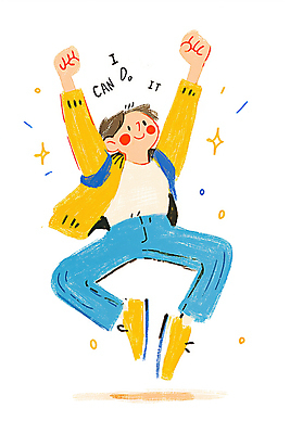 JPG 전신 남자 일러스트 한명 미소 성인 점프 파이팅 희망 만세 자신감 긍정적 성인남자한명만 국내일러스트 AI일러스트 AI콘텐츠 1 감정 모션 표정 사람 남자한명만 성인남자만 파일형식