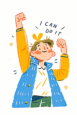 JPG 남자 일러스트 한명 미소 성인 파이팅 희망 만세 머리띠 자신감 긍정적 성인남자한명만 국내일러스트 AI일러스트 AI콘텐츠 1 감정 장신구 모션 표정 사람 남자한명만 성인남자만 파일형식