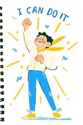 JPG 전신 남자 일러스트 한명 미소 성인 파이팅 목도리 희망 만세 자신감 긍정적 성인남자한명만 국내일러스트 AI일러스트 AI콘텐츠 1 잡화 감정 모션 표정 사람 남자한명만 성인남자만 파일형식