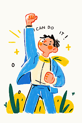 JPG 남자 일러스트 한명 미소 성인 파이팅 희망 만세 자신감 풀 긍정적 성인남자한명만 국내일러스트 AI일러스트 AI콘텐츠 식물 1 감정 모션 표정 사람 남자한명만 성인남자만 파일형식