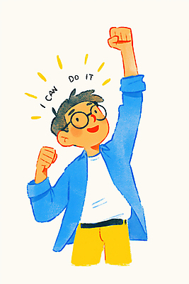 JPG 남자 일러스트 한명 미소 성인 파이팅 희망 만세 자신감 긍정적 성인남자한명만 안경낌 국내일러스트 AI일러스트 AI콘텐츠 1 감정 안경 모션 표정 사람 남자한명만 성인남자만 파일형식