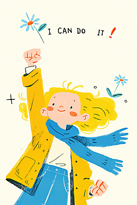 JPG 여자 꽃 일러스트 한명 미소 성인 파이팅 목도리 희망 만세 자신감 긍정적 성인여자한명만 국내일러스트 AI일러스트 AI콘텐츠 식물 1 잡화 감정 모션 표정 사람 여자한명만 성인여자만 파일형식