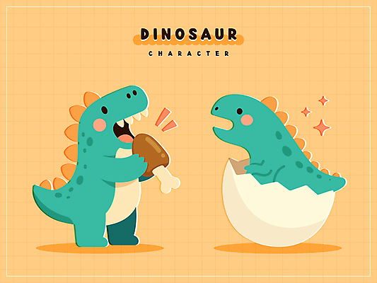 스티커 일러스트 육류 그림자 들기 사람없음 초록색 반짝임 귀여움 알 주황색 먹기 공룡캐릭터 일러캐릭터 AI파일 캐릭터 컬러 컨셉 식재료 모션 공룡 파일형식 벡터