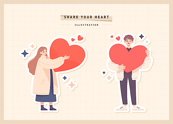 전신 여자 남자 스티커 일러스트 윙크 들기 성인 두명 반짝임 하트 마음 표현 성인만 마스킹테이프 일러캐릭터 AI파일 모양 캐릭터 모션 표정 사람 테이프 파일형식 벡터