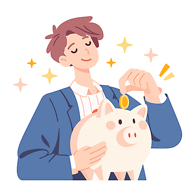 라이프스타일 남자 일러스트 새해 한명 들기 상반신 성인 반짝임 눈감음 동전 저축 돼지저금통 잡기 목표 계획 재테크 성인남자한명만 국내일러스트 AI파일 1 컨셉 돈 모션 사람 생활 금융 저금통 남자한명만 성인남자만 파일형식 벡터
