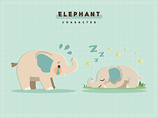 엎드리기 스티커 일러스트 잔디 사람없음 귀여움 잠 울음 눈물 청록색 Z 코끼리캐릭터 땀흘리기 일러캐릭터 AI파일 식물 캐릭터 알파벳 감정 컬러 동물캐릭터 컨셉 모션 코끼리 표정 파일형식 벡터