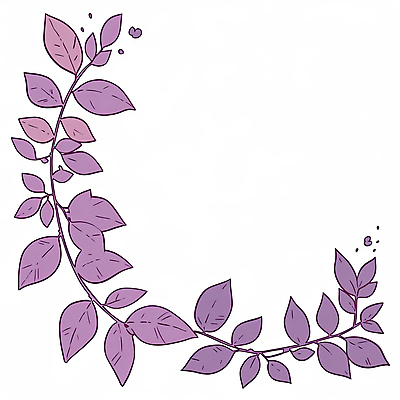 JPG 잎 일러스트 프레임 사람없음 보라색 바질 카피스페이스 보테니컬아트 국내일러스트 AI일러스트 AI콘텐츠 식물 컬러 공백 파일형식