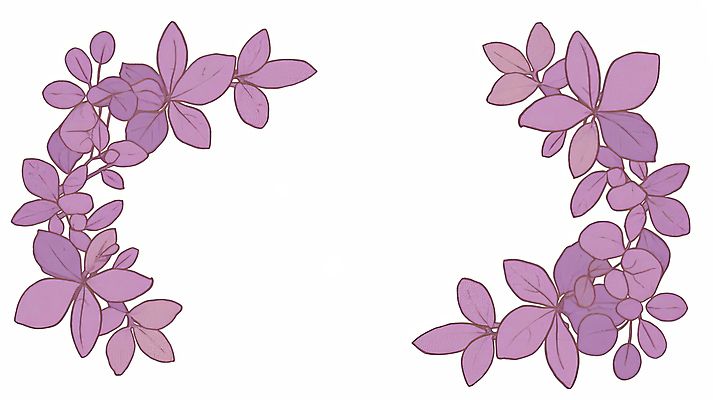 JPG 잎 일러스트 프레임 사람없음 보라색 바질 카피스페이스 보테니컬아트 국내일러스트 AI일러스트 AI콘텐츠 식물 컬러 공백 파일형식