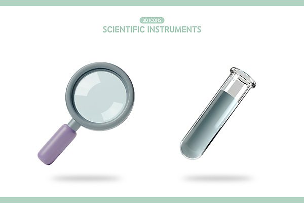 PSD 아이콘 과학 돋보기 실험기구 실험 사람없음 3D아이콘 3D 오브젝트 용액 광택 유리관 민트색 엘리먼트 편집3D 컬러 디지털합성 파일형식