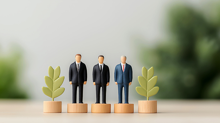 JPG 전신 편집이미지 남자 잎 비즈니스 성인 세명 금융 미니어처 동전탑 성인남자만 편집실사 AI포토 AI콘텐츠 식물 사람 경제 쌓기 모형 동전 CG 남자만 성인만 파일형식