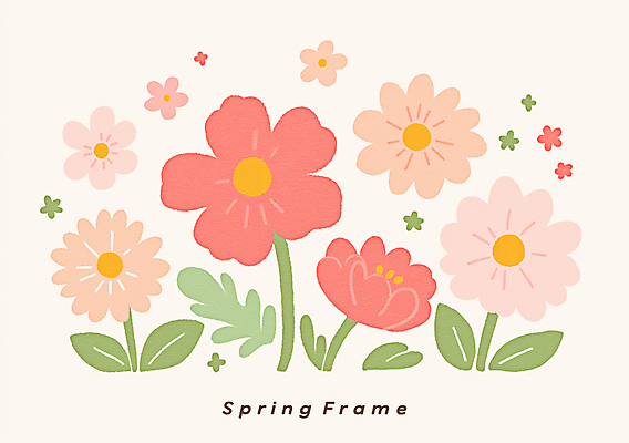 PSD 분홍색 잎 꽃백그라운드 일러스트 봄꽃 사람없음 꽃프레임 봄배경 국내일러스트 식물 꽃 컬러 백그라운드 프레임 봄 파일형식