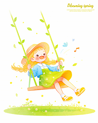 전신 PSD 모자 여자 어린이 일러스트 나뭇잎 한명 웃음 앉기 소녀 봄 잡기 즐거움 밀짚모자 그네타기 소녀한명만 국내일러스트 모자_잡화 1 잡화 계절 감정 잎 모션 놀이 표정 사람 그네 여자한명만 소녀만 파일형식