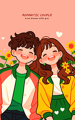 PSD 커플 여자 남자 꽃 행복 일러스트 사랑 미소 들기 상반신 성인 두명 로맨틱 하트 연애 맞대기 성인만 국내일러스트 모양 식물 감정 컨셉 관계 모션 표정 사람 파일형식