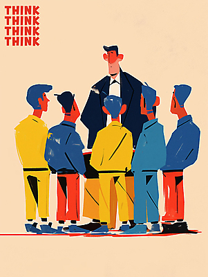 JPG 전신 남자 생각 일러스트 여러명 성인 강의 성인남자만 브레인스토밍 국내일러스트 AI일러스트 AI콘텐츠 다수 사람 남자만 성인만 파일형식