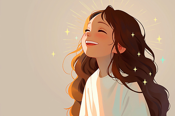 JPG 여자 행복 기독교 어린이 일러스트 한명 미소 소녀 상반신 빛 반짝임 평화 소녀한명만 국내일러스트 AI일러스트 AI콘텐츠 1 감정 종교 컨셉 모션 표정 사람 여자한명만 소녀만 파일형식