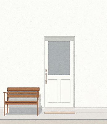 JPG 벤치 일러스트 그림자 사람없음 문 미니멀 국내일러스트 AI일러스트 AI콘텐츠 의자 파일형식