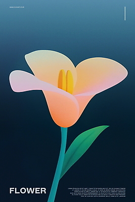 PSD 꽃 포스터 곡선 일러스트 사람없음 심플 감성 국내일러스트 식물 선 컨셉 파일형식