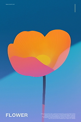 PSD 꽃 포스터 곡선 일러스트 사람없음 심플 감성 국내일러스트 식물 선 컨셉 파일형식