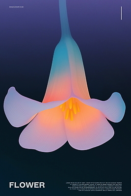 PSD 꽃 포스터 곡선 일러스트 사람없음 심플 감성 국내일러스트 식물 선 컨셉 파일형식