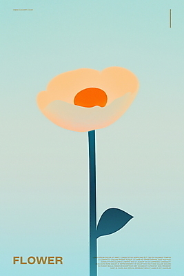 PSD 꽃 포스터 곡선 일러스트 사람없음 초록색 심플 감성 국내일러스트 식물 선 컬러 컨셉 파일형식