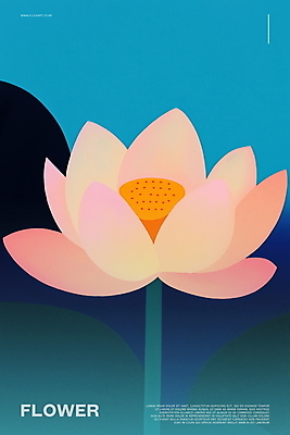 PSD 꽃 포스터 곡선 일러스트 사람없음 심플 감성 국내일러스트 식물 선 컨셉 파일형식