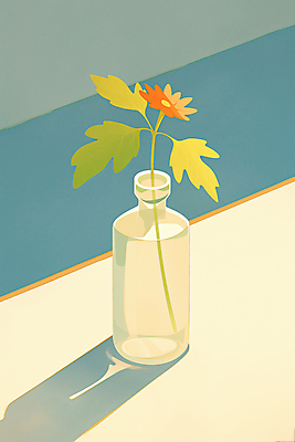 JPG 일러스트 그림자 사람없음 인테리어 햇빛 꽃병 오브젝트 감성 국내일러스트 AI일러스트 AI콘텐츠 디자인 꽃 컨셉 태양 파일형식